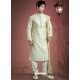 Festive Cream Art Silk Kurta Pajama