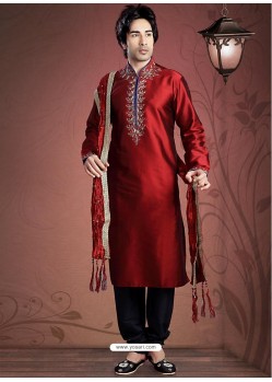 Groovy Maroon Shantoon Kurta Pajama