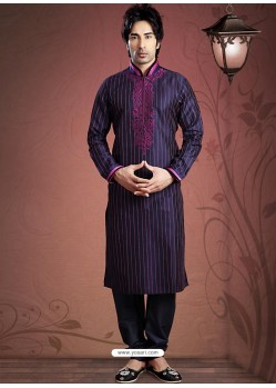 Classy Blue Art Silk Readymade Kurta