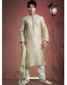 Enchanting Beige Jacquard Readymade Kurta