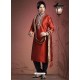 Smashing Red Raglan Sleeves Readymade Kurta