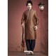 Flattering Brown Jacquard Kurta Pajama