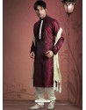 Exquisite Violet Jacquard Readymade Kurta