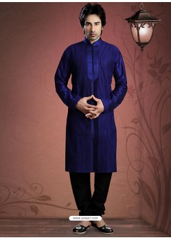 Classy Blue Art Silk Readymade Kurta