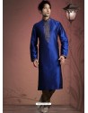 Exquisite Blue Jacquard Readymade Kurta