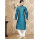 Traditional Raglan Sleeves Blue Readymade Kurta