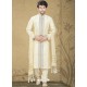 Men's Cream Art Silk Readymade Kurta