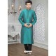 Enchanting Blue Jacquard Readymade Kurta