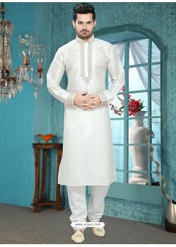 Royalist White Jacquard Readymade Kurta