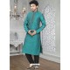 Groovy Blue Jacquard Readymade Kurta