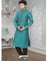 Groovy Blue Jacquard Readymade Kurta