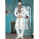 Demure White Art Silk Readymade Kurta