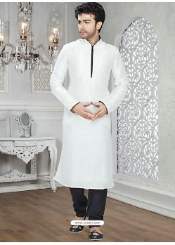 Stunning White Art Silk Readymade Kurta