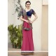 Beckoning Navy Blue And Pink Faux Georgette Classic Designer Saree