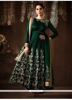 Lavish Art Silk Green Anarkali Suit
