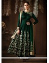 Lavish Art Silk Green Anarkali Suit