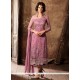 Savory Faux Georgette Rose Pink Designer Straight Suit