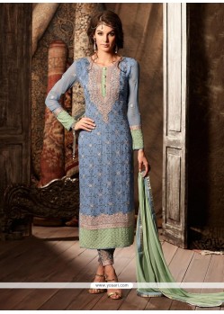 Classy Embroidered Work Designer Straight Suit