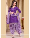 Sparkling Lace Work Cotton Punjabi Suit