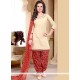 Dignified Beige Print Work Punjabi Suit