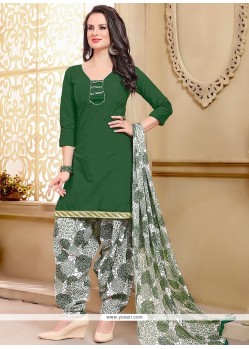 Appealing Cotton Green Punjabi Suit