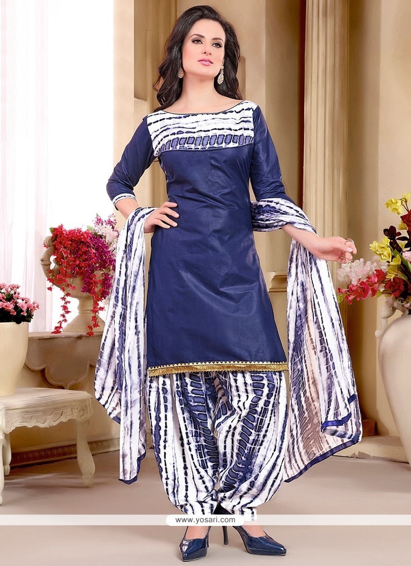 Blue Patiyala Punjabi Suit - Dial N Fashion