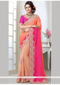 Staring Patch Border Work Half N Half Designer Saree