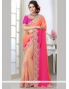 Staring Patch Border Work Half N Half Designer Saree