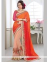 Auspicious Net Patch Border Work Half N Half Trendy Saree