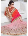 Charismatic Art Silk Pink Half N Half Trendy Saree