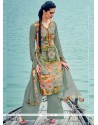Print Cotton Palazzo Suit In Green