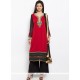 Glorious Faux Georgette Red Embroidered Work Readymade Suit