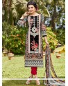 Fascinating Cotton Multi Colour Print Work Pant Style Suit