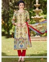 Glowing Cotton Multi Colour Pant Style Suit