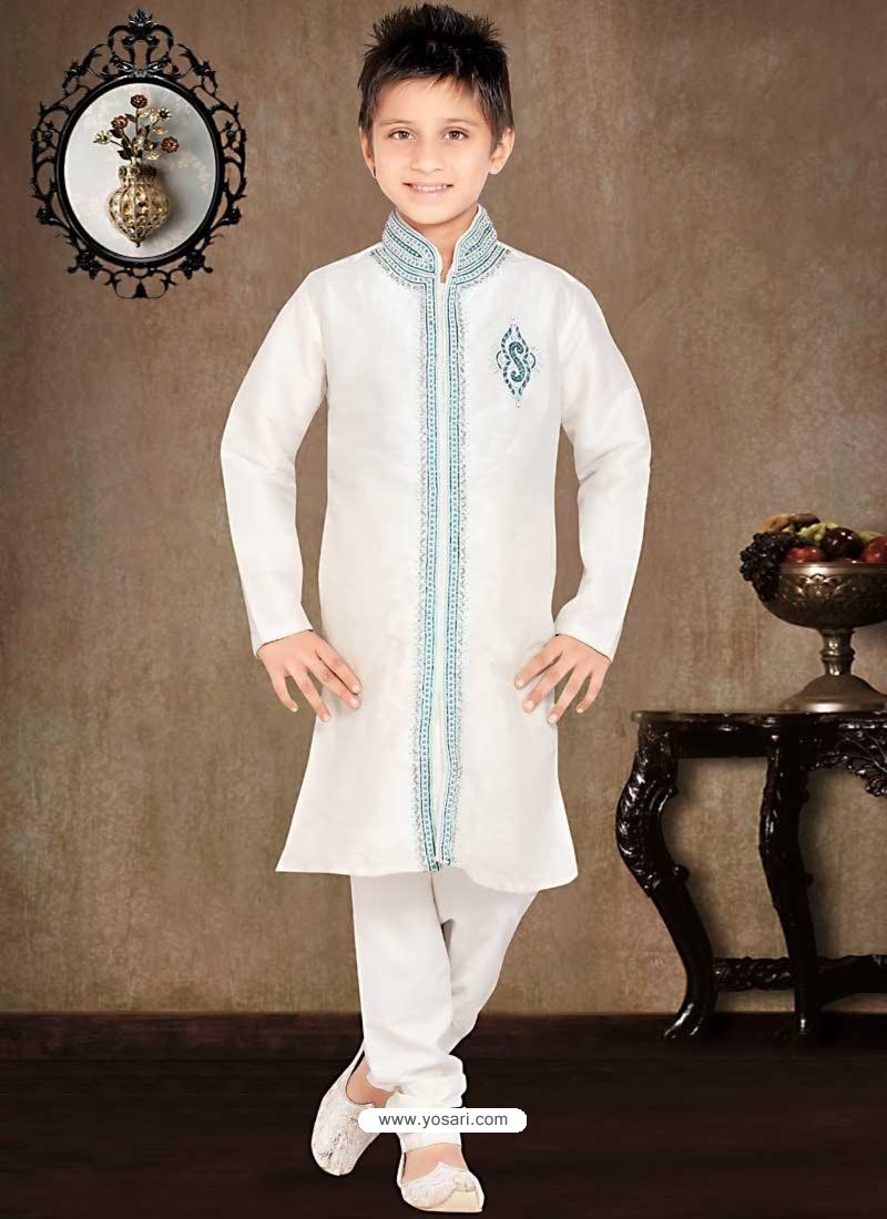 Buy Awesome White Churidar Sherwani | Boys Sherwani