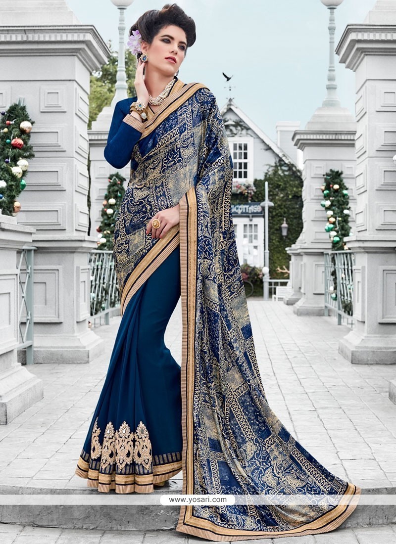 Izhaiyini - Navy Blue Banarasi Tissue Halfsaree – Ivalinmabia