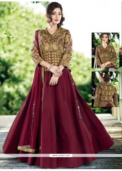 Amusing Wine Raw Silk Lehenga Choli