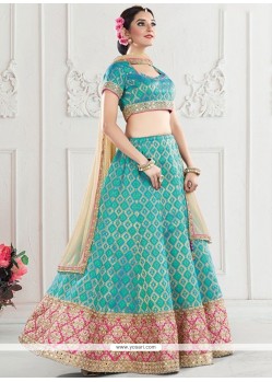 Ruritanian Embroidered Work Jacquard Silk Lehenga Choli