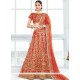 Orange Embroidered Work Lehenga Choli