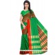 Mystic Green And Red Woven Work Polly Cotton Casual Saree