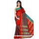 Woven Polly Cotton Casual Saree In Red