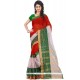 Mystic Woven Work Red Polly Cotton Casual Saree