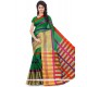 Exquisite Polly Cotton Green Woven Work Casual Saree