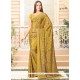 Enticing Mustard Faux Crepe Printed Saree