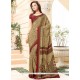 Stupendous Beige Faux Crepe Printed Saree