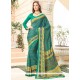 Spectacular Print Work Faux Crepe Printed Saree