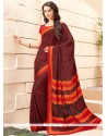 Jazzy Print Work Faux Crepe Printed Saree