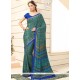 Adorable Print Work Faux Crepe Printed Saree