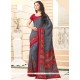 Cherubic Print Work Grey Printed Saree