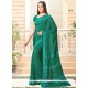 Beautiful Faux Crepe Green Printed Saree